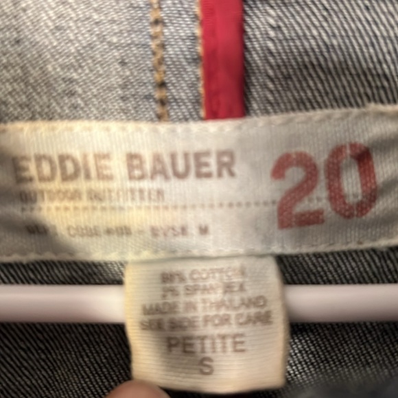 Eddie Bauer Outdoor Outfitter Button Down Denim Jean Jacket Size Petite Small - Picture 2 of 9